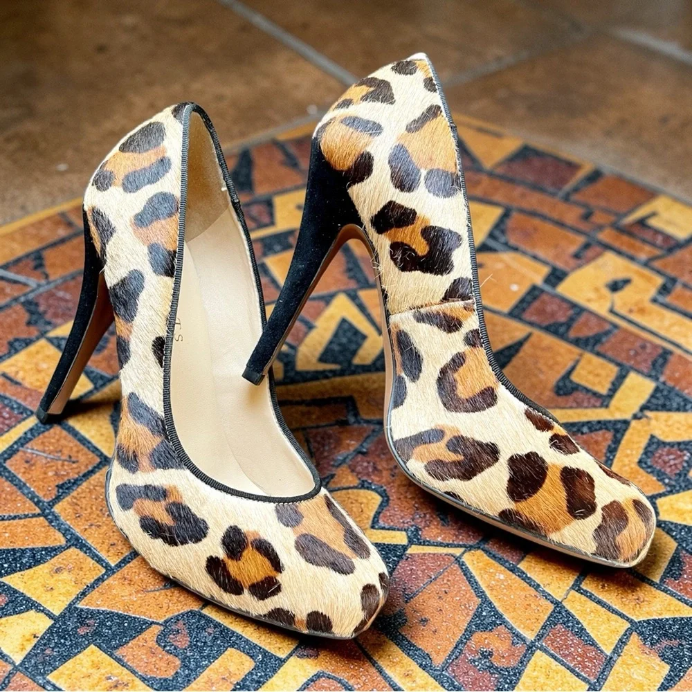 Vintage Y2K Leopard Print High Heels